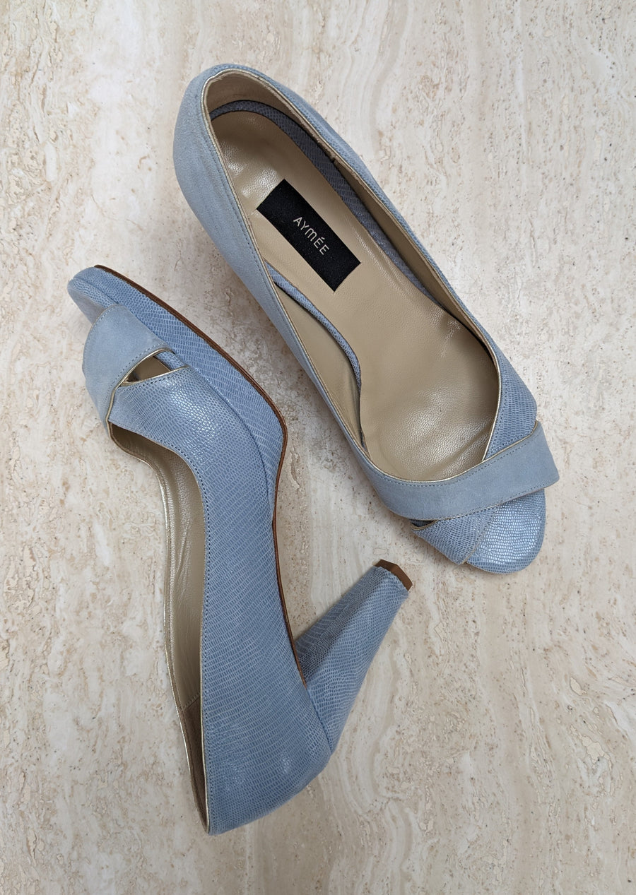 Escarpin ouvert Edith bleu ciel - Pointure 39,5