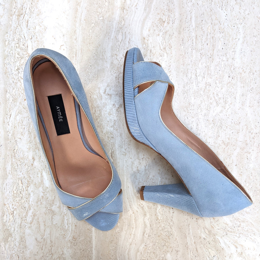 Escarpin ouvert Edith bleu ciel - Pointure 39