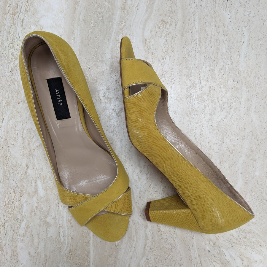 Escarpin ouvert Edith jaune maïs - Pointure 42