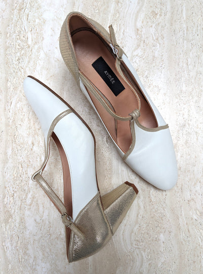 Salomé Chloé blanc et champagne - Pointure 39