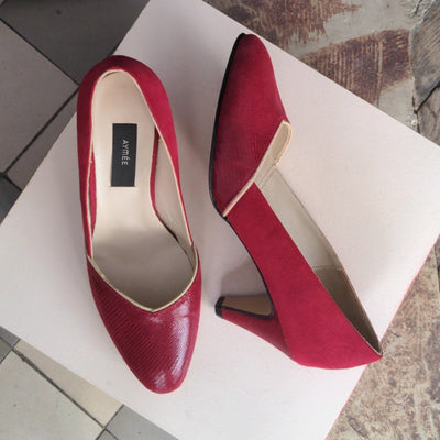 Escarpin Audrey bordeaux et champagne- Pointure 38