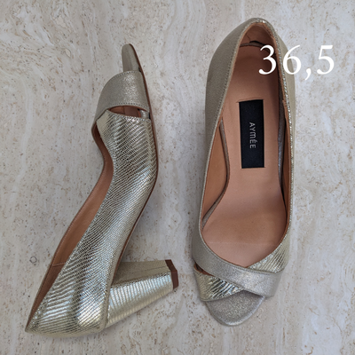 Escarpin ouvert Edith champagne - Pointure 36,5