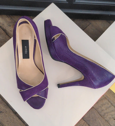 Escarpin ouvert Edith violet - Pointure 36