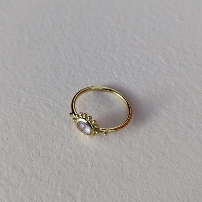 Bague Soleil et Quartz Rose, Surya Agnès de Verneuil - sélectionnée pour vous par Aymée