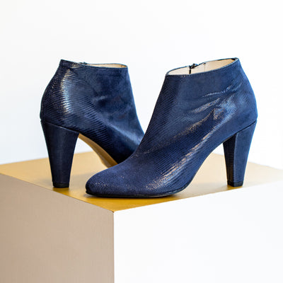 Bottines Joséphine bleu intense lézard