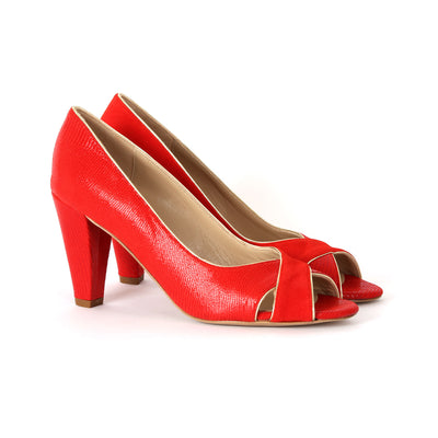Escarpin ouvert Edith rouge piment