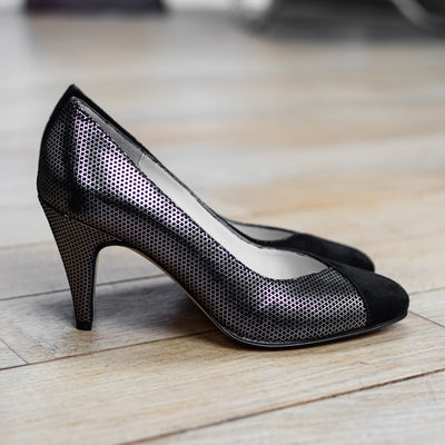 Escarpin Rachel nuit étoilée et noir velours
