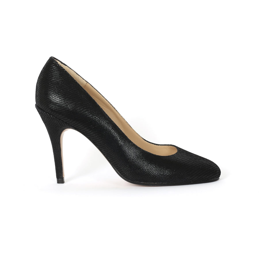Escarpin Romy noir intense lézard