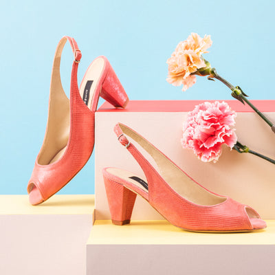 Escarpin ouvert sling back Charlie bois de rose