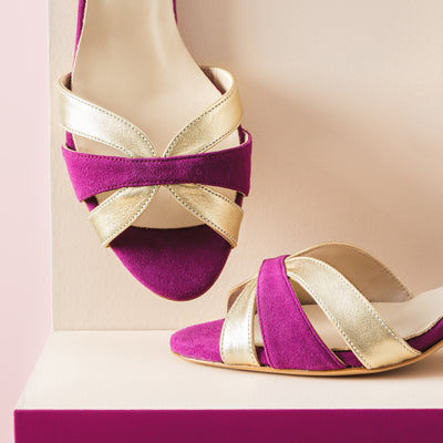 Sandale Grace raisin et platine