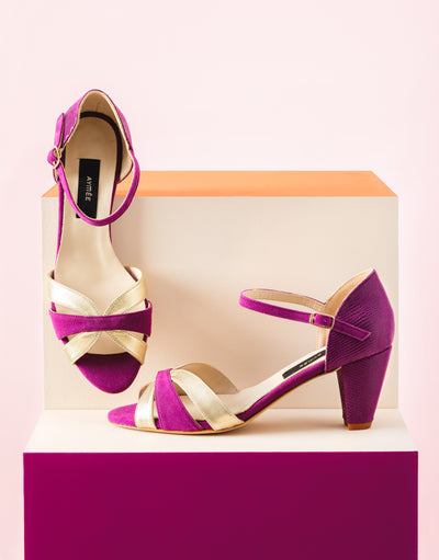 Sandale Grace raisin et platine