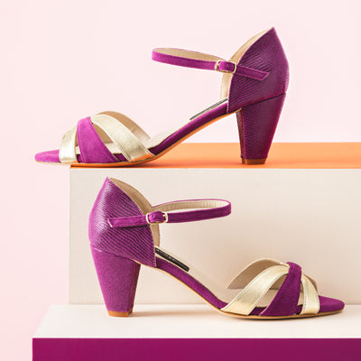Sandale Grace raisin et platine