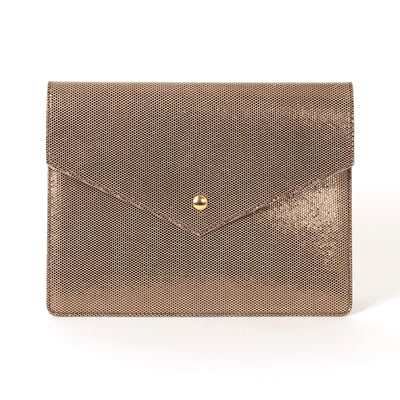 Pochette GM / Enveloppe Soirée Lou bronze caviar