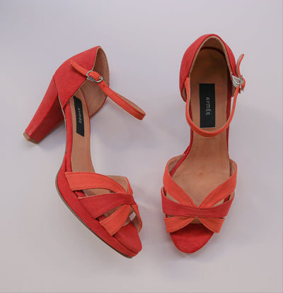 Sandale Grace rouge piment et orange - Pointure 37