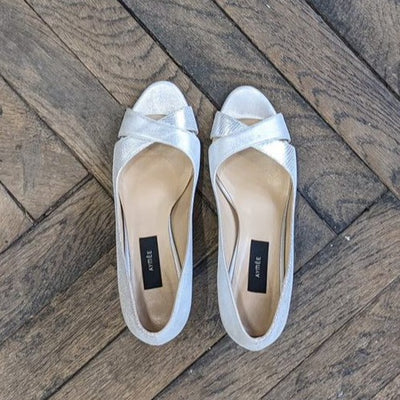 Escarpin ouvert Edith argenté - Pointure 39