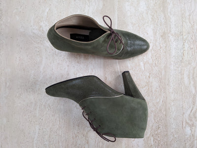 Bottine lacée Jane vert olive - Pointure 39