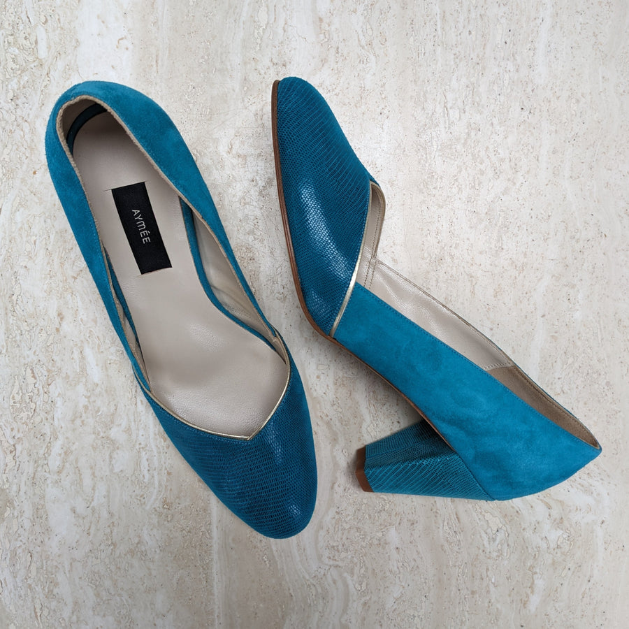 Escarpin Audrey turquoise - Pointure 41