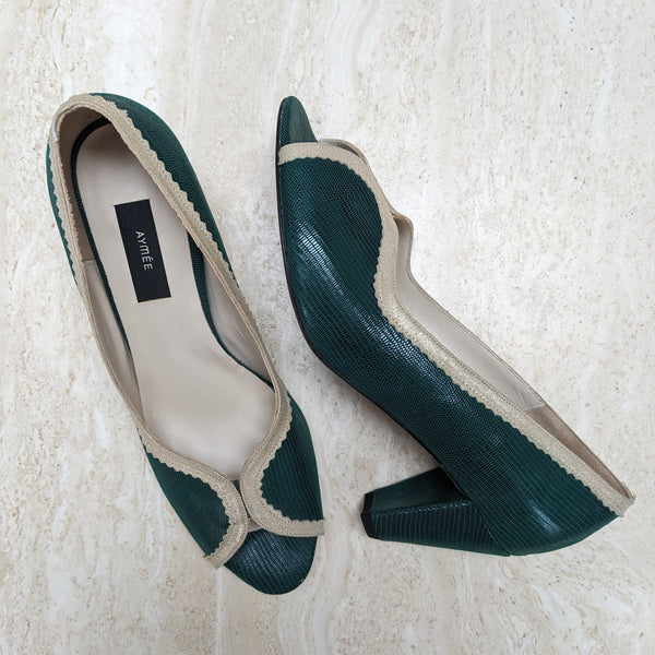 Escarpin Suzanne vert émeraude Pointure 42 Aymée