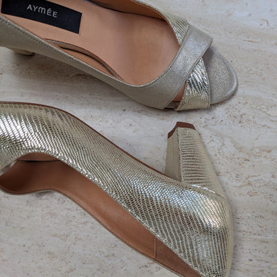 Escarpin ouvert Edith champagne - Pointure 36,5