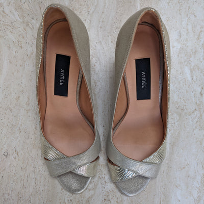 Escarpin ouvert Edith champagne - Pointure 36,5