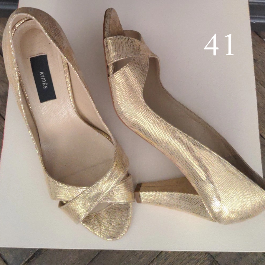 Escarpin ouvert Edith doré - Pointure 41