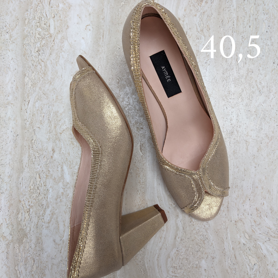 Escarpin Suzanne doré - Pointure 40,5
