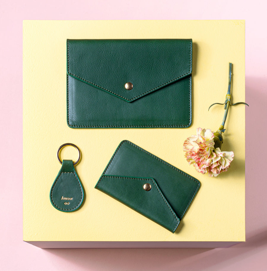 Pochette PM / Porte-Monnaie Lou vert anglais