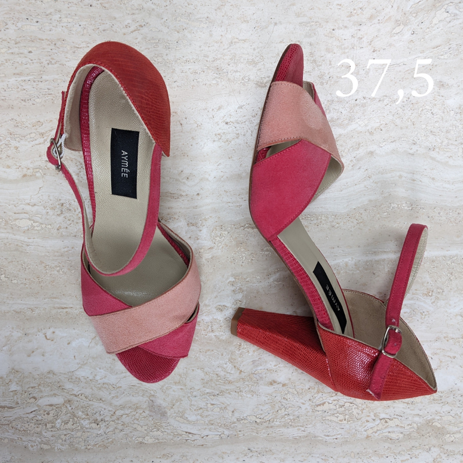 Sandale Iris bois de rose et corail poudré - Pointure 37,5