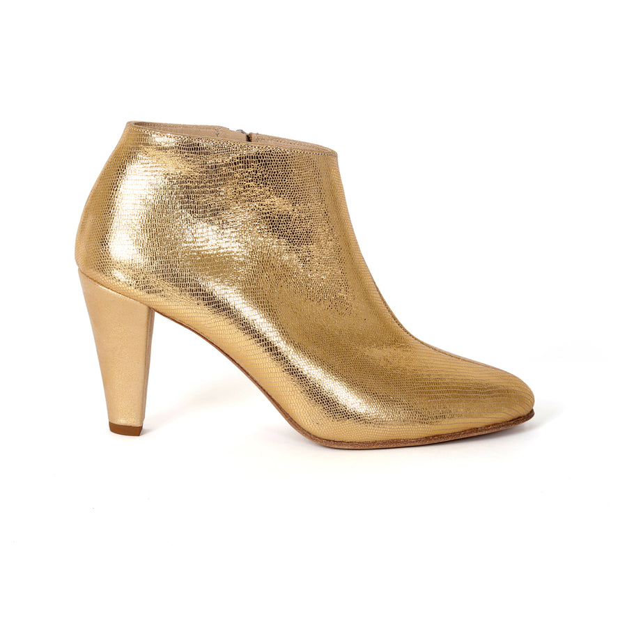 Bottine Joséphine doré métallisé lézard