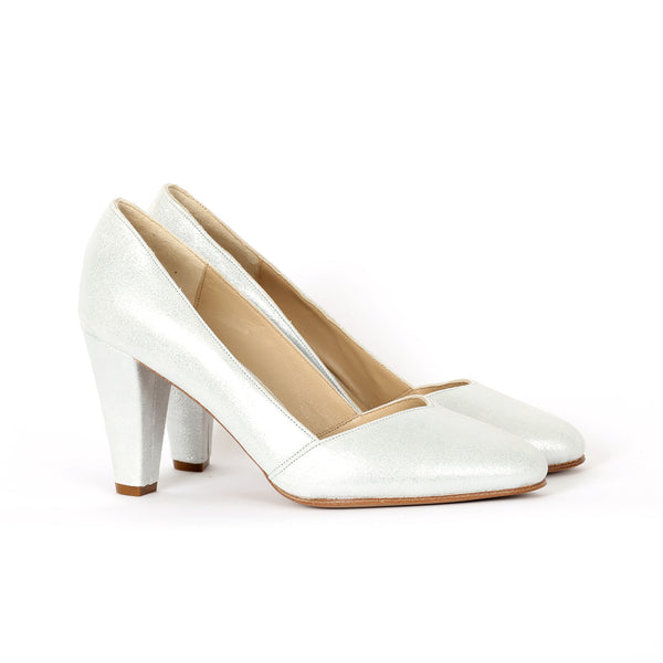 Escarpin Audrey argent metallise