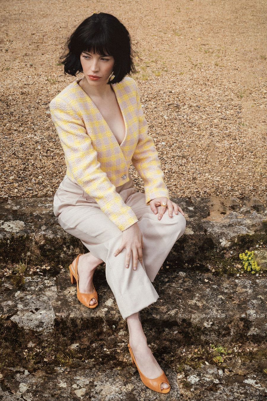 Escarpin ouvert sling back Charlie tan