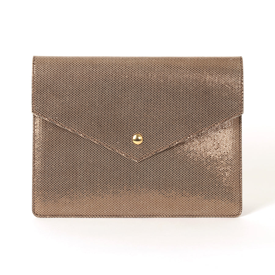 Pochette GM / Enveloppe Soirée Lou bronze caviar