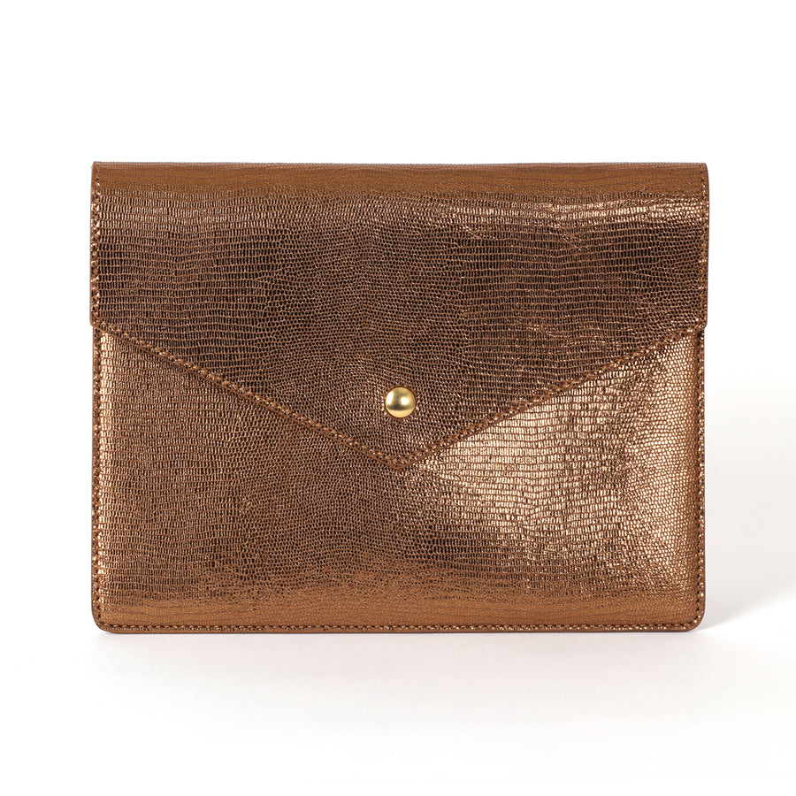 Pochette GM / Enveloppe Soirée Lou marron glacé