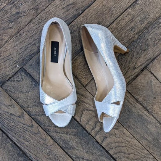 Escarpin ouvert Edith argenté - Pointure 39