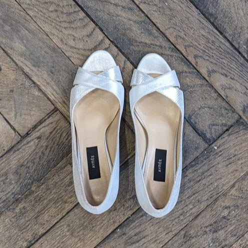 Escarpin ouvert Edith argenté - Pointure 39